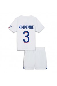 Paris Saint-Germain Presnel Kimpembe #3 Jalkapallovaatteet Lasten Vieraspeliasu 2023-24 Lyhythihainen (+ Lyhyet housut)